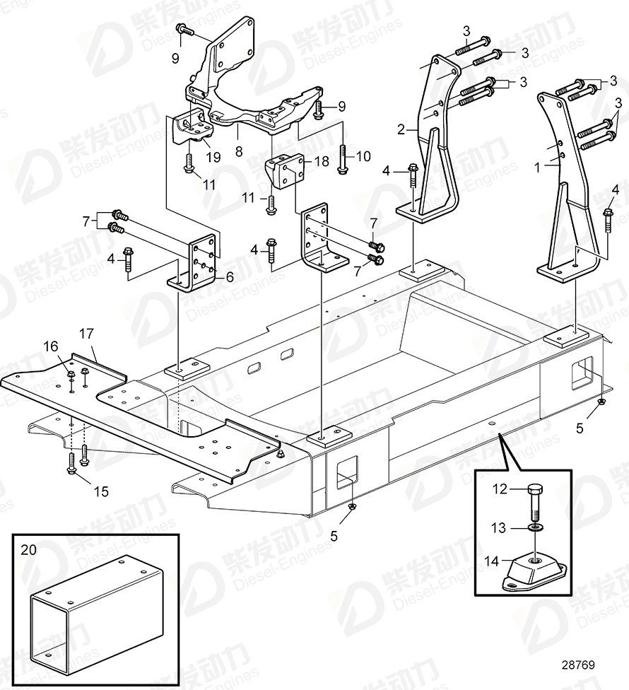 VOLVO Bracket 22143170 Drawing